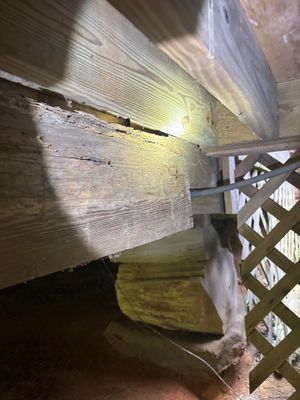 Interior crawlspace showing installed drainage channel along the foundation perimeter and waterproofing membrane