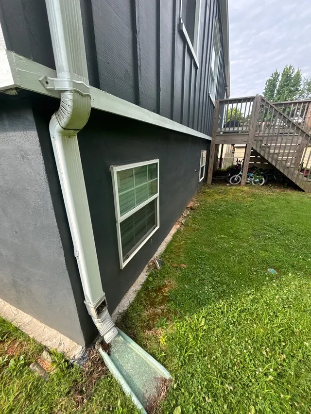 Overflowing in Heavy Rain on an Alabama home, photographed on an APS job site