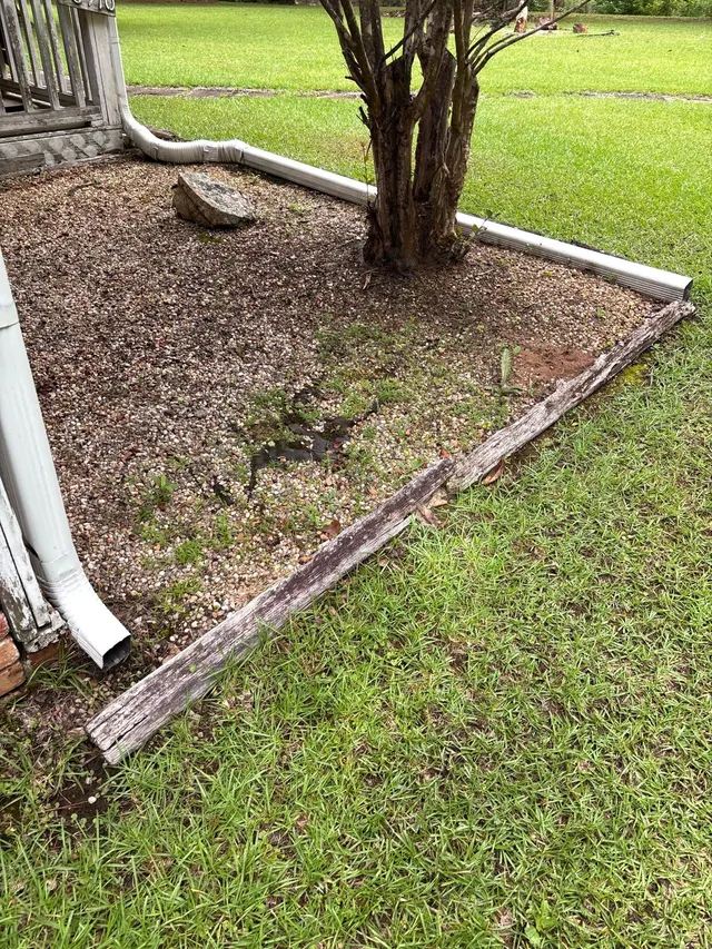 Water Pooling at the Foundation on an Alabama home, photographed on an APS job site