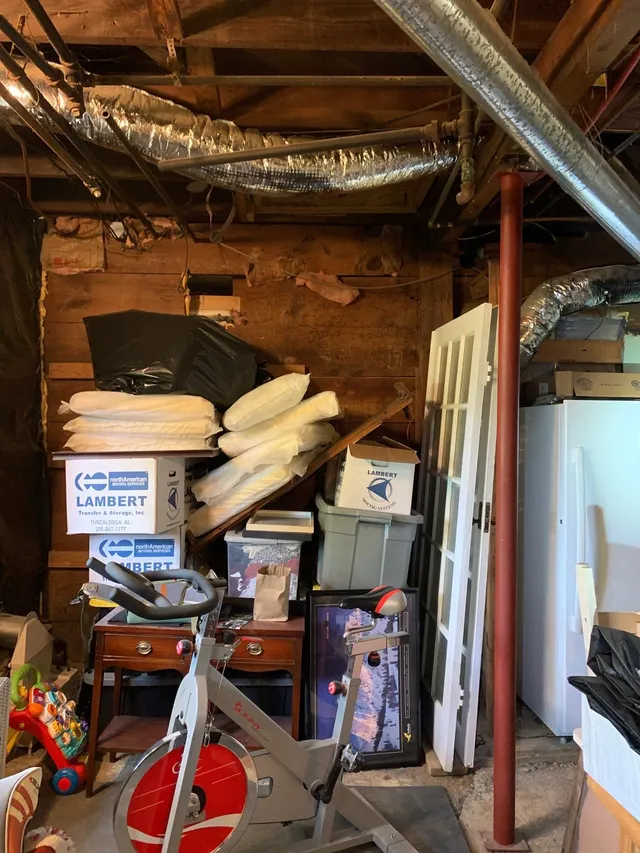 Deteriorating or Falling Insulation on an Alabama home, photographed on an APS Foundation job site